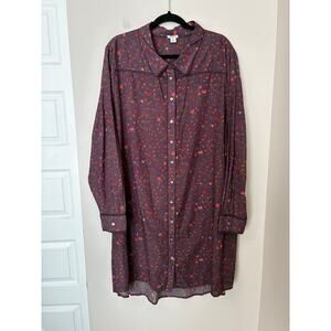 Sundance Dress Womens XXL Floral Shirt Dress Tunic Prairie Boho Cottagecore